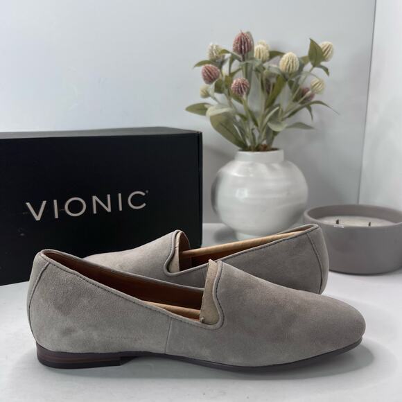 Vionic Willa Slip-on Suede Slip On Flat Dark Taupe Women 6M Tried On - Picture 6 of 10
